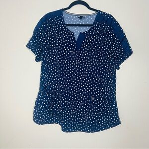 Navy Polka Dot Women's Top